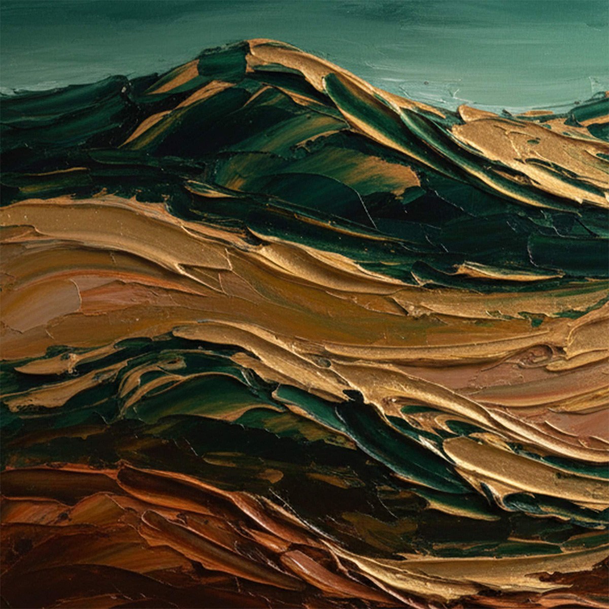 TERRA DORATA: Textured Abstract Mountain Landscape Painting - Image 3