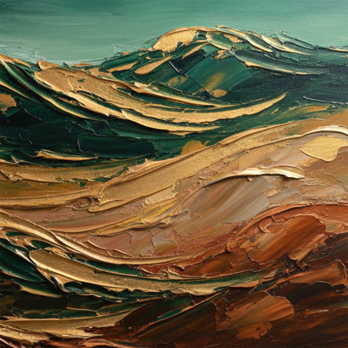 TERRA DORATA: Textured Abstract Mountain Landscape Painting - Image 5