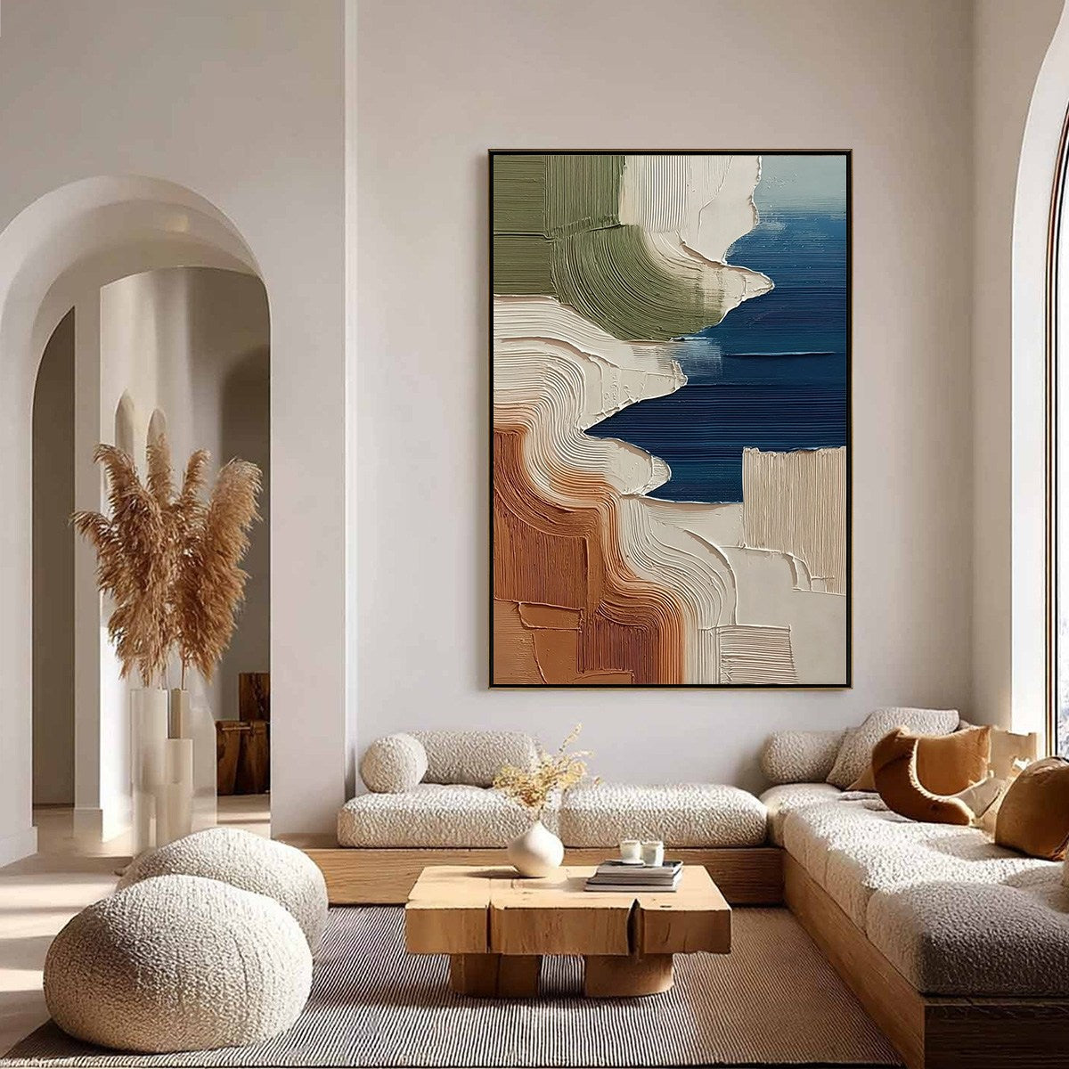TERRA E MARE: Heavy Texture Abstract Coastal Landscape Painting - Image 4