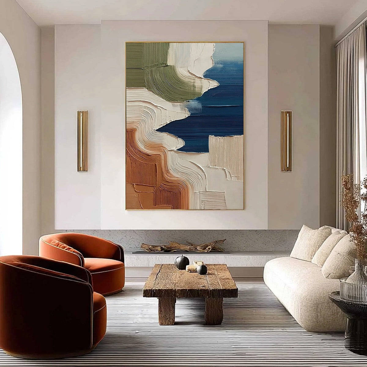 TERRA E MARE: Heavy Texture Abstract Coastal Landscape Painting - Image 2