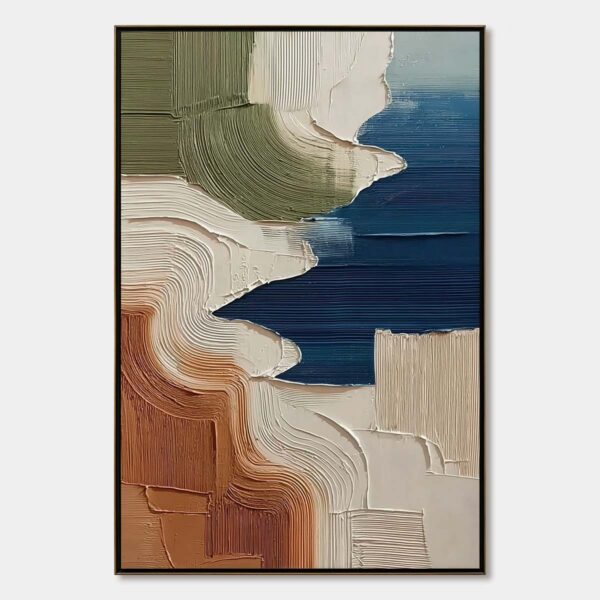 TERRA E MARE: Heavy Texture Abstract Coastal Landscape Painting