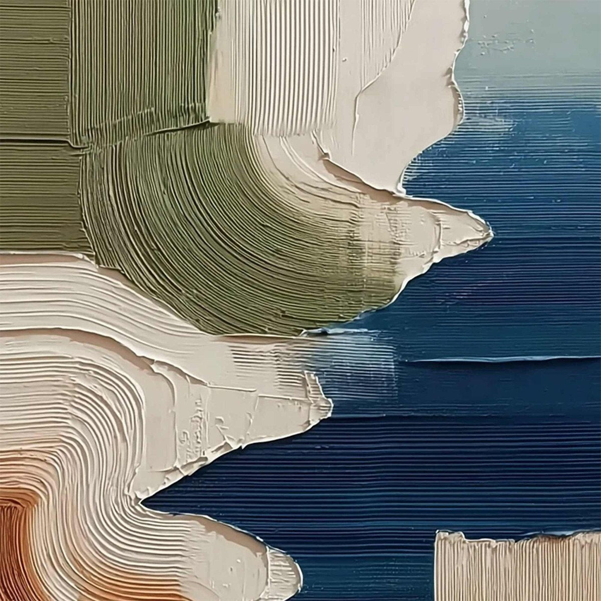 TERRA E MARE: Heavy Texture Abstract Coastal Landscape Painting - Image 3