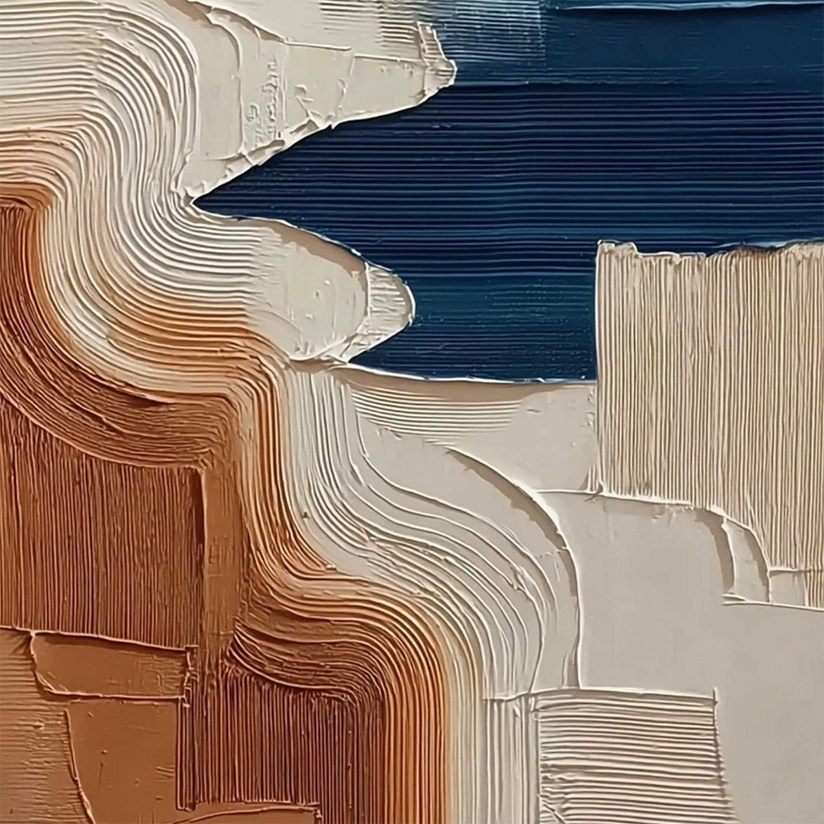 TERRA E MARE: Heavy Texture Abstract Coastal Landscape Painting - Image 5