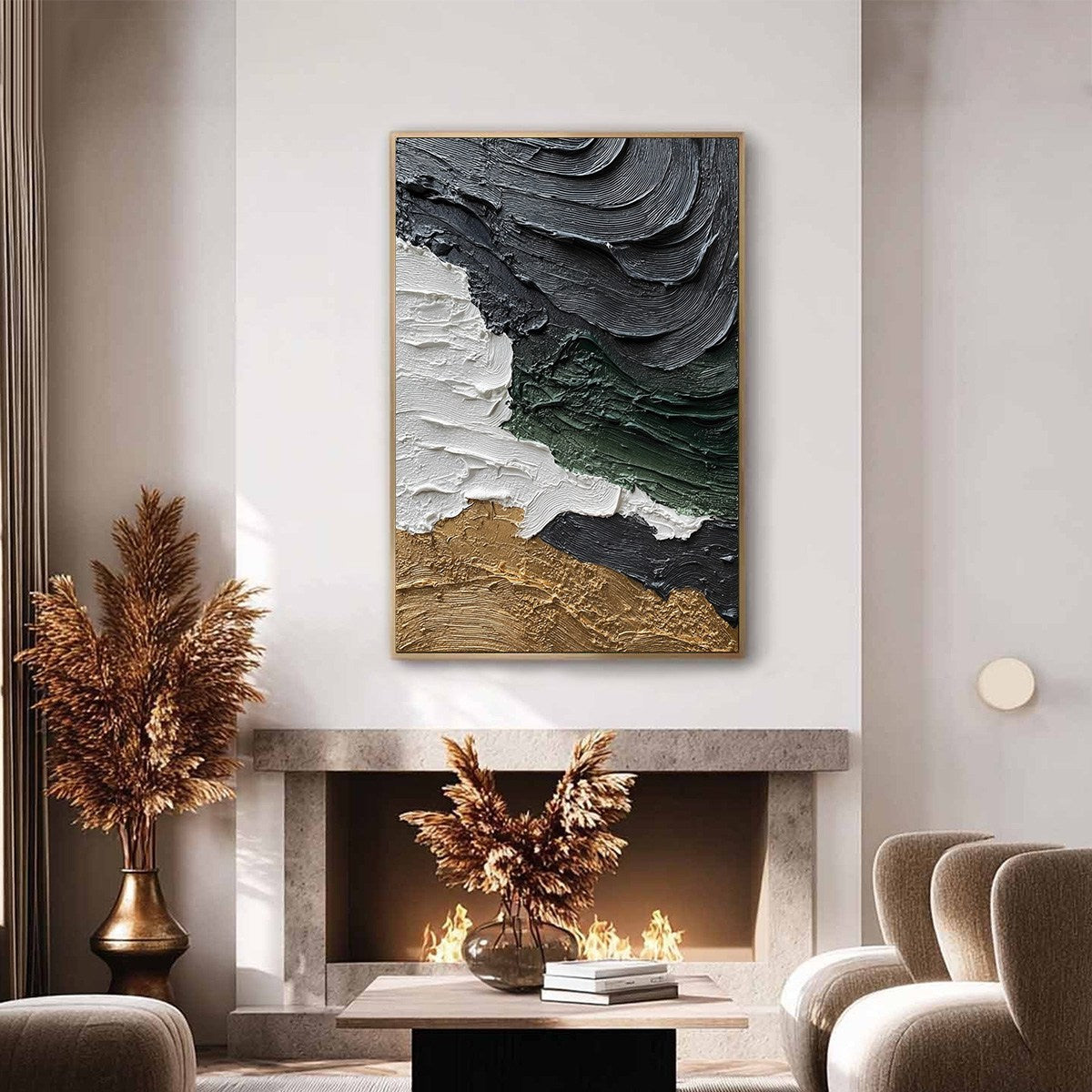 TERRA FIRMA: Heavily Textured Wabi Sabi Abstract Landscape Painting - Image 4