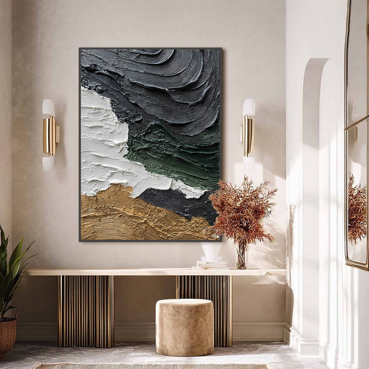 TERRA FIRMA: Heavily Textured Wabi Sabi Abstract Landscape Painting - Image 6