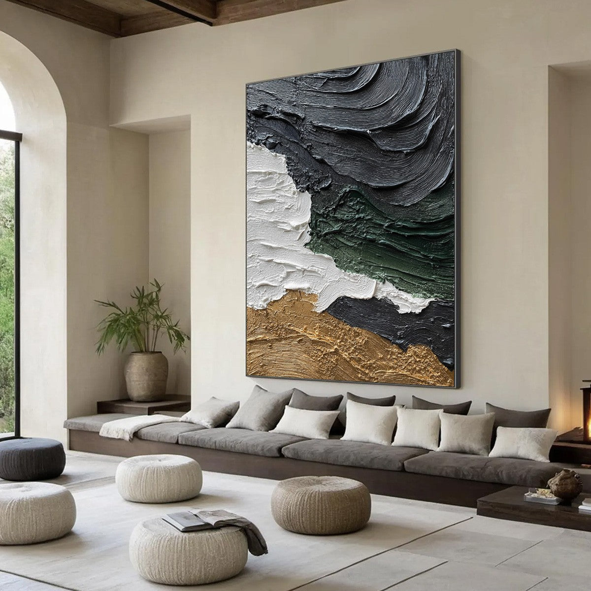 TERRA FIRMA: Heavily Textured Wabi Sabi Abstract Landscape Painting - Image 8