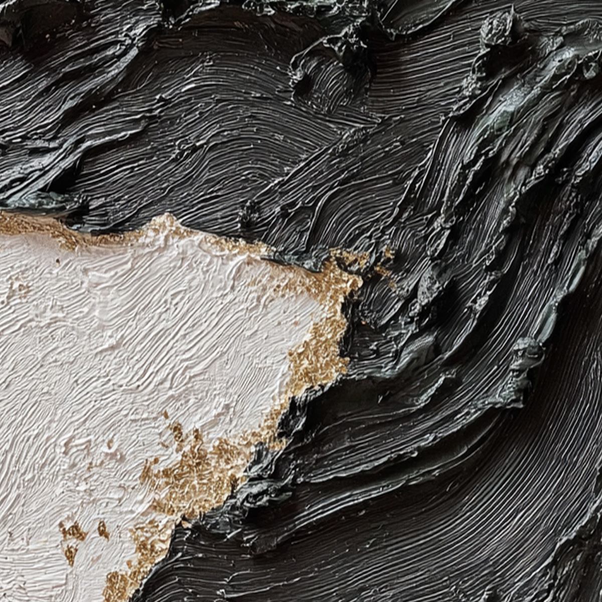 TERRA FIRMA: Heavy Texture Wabi Sabi Abstract Painting with Gold Leaf - Image 3