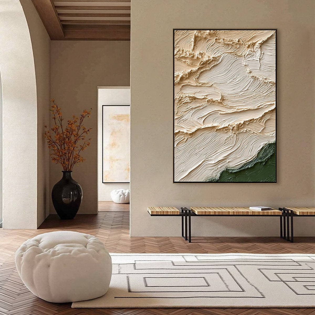 TERRA FIRMA: Textured Wabi Sabi Abstract Oil Painting Wall Art - Image 4