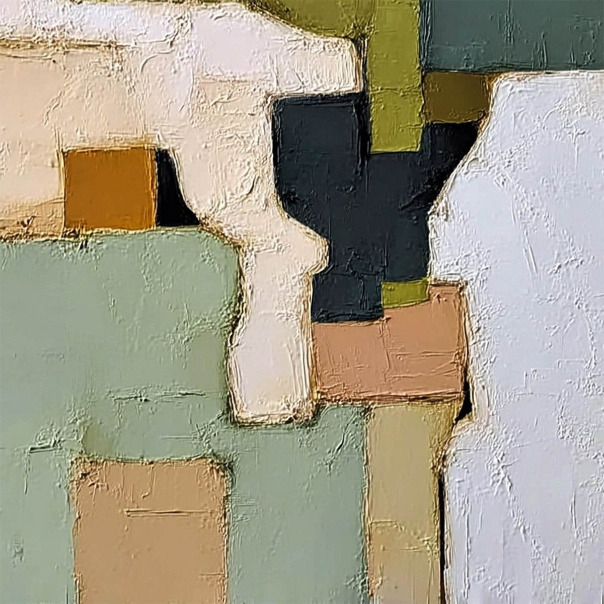 TERRA FIRMA: Textured Wabi Sabi Abstract Oil Painting - Image 5