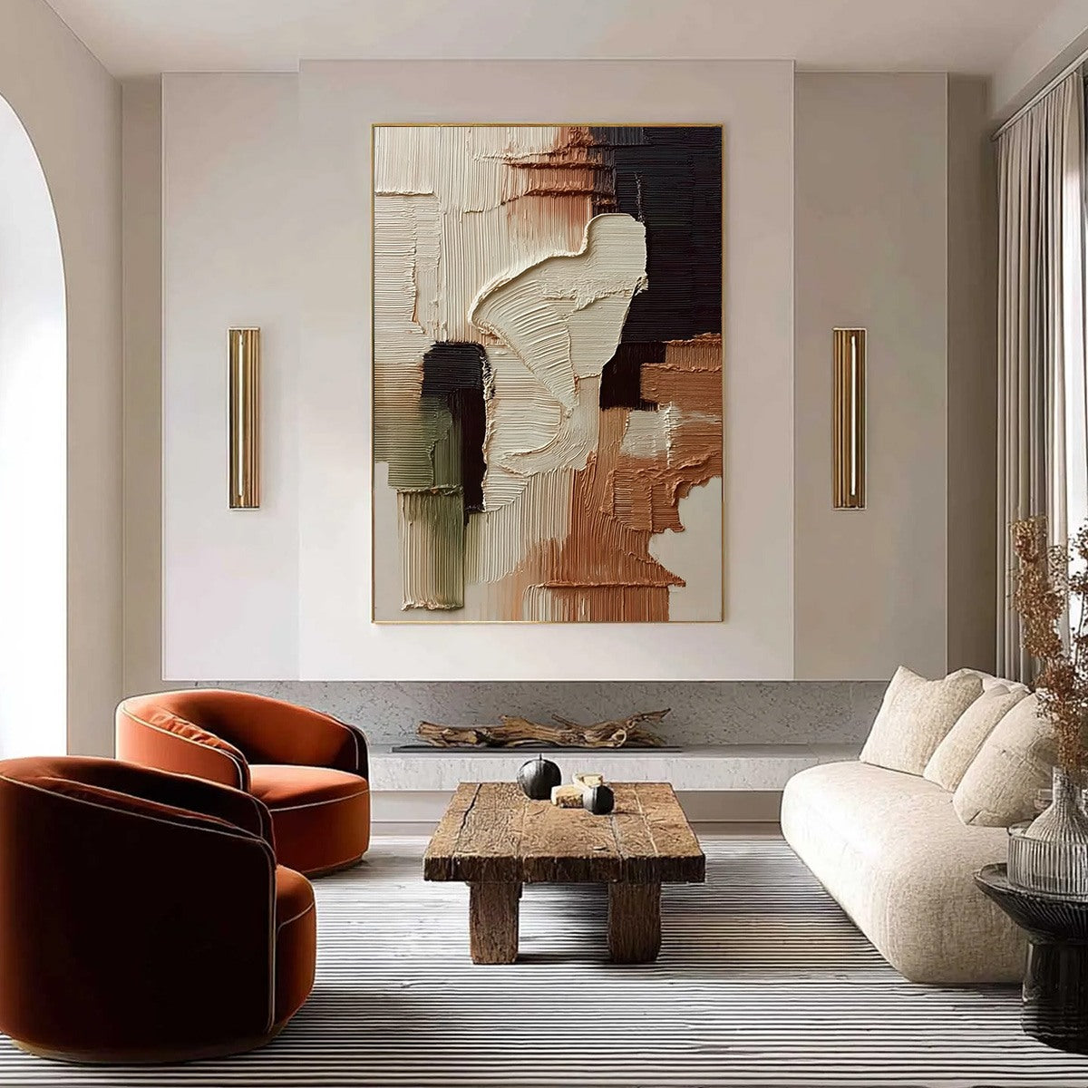 TERRA FIRMA: Vertical Wabi Sabi Textured Abstract Wall Art - Image 2