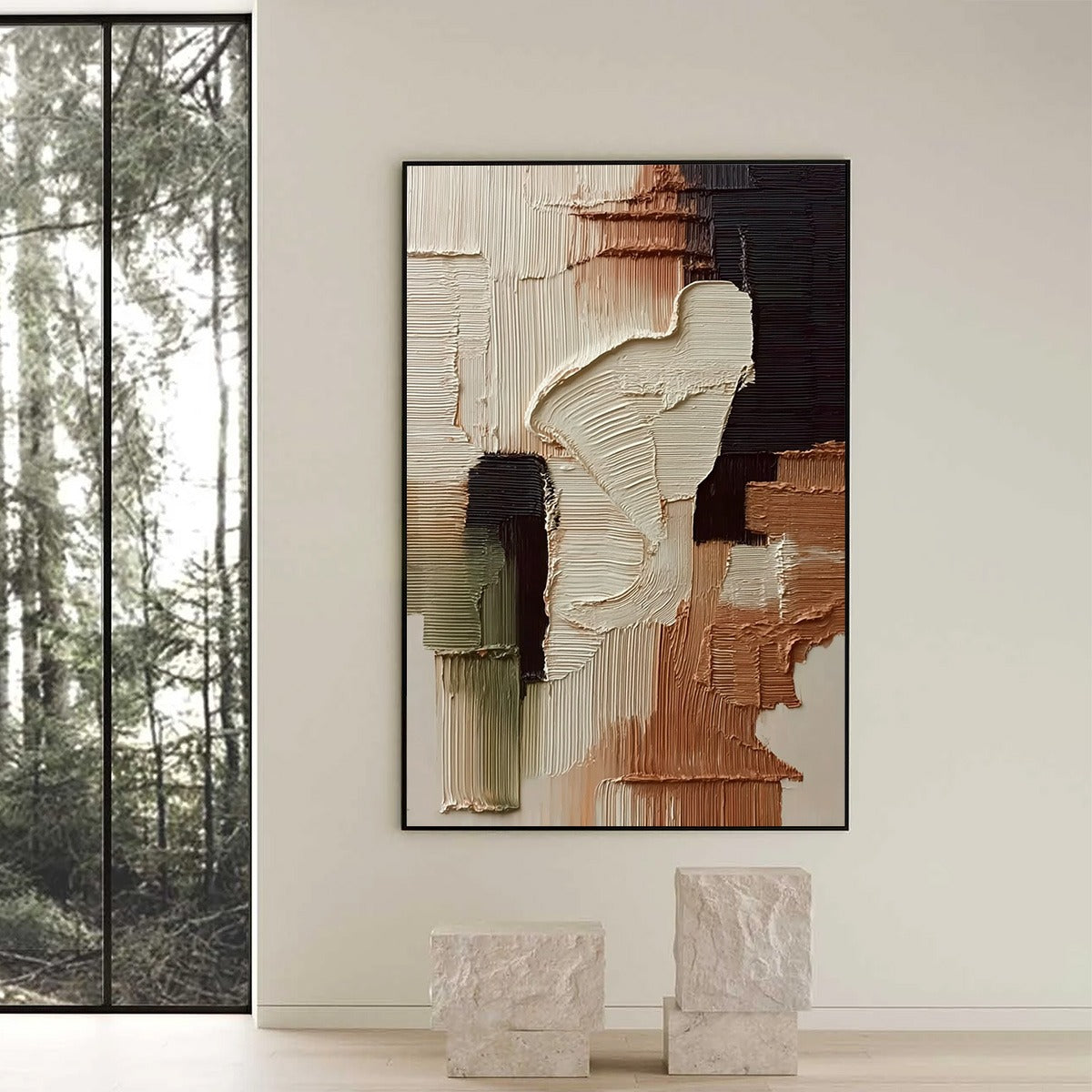 TERRA FIRMA: Vertical Wabi Sabi Textured Abstract Wall Art - Image 6