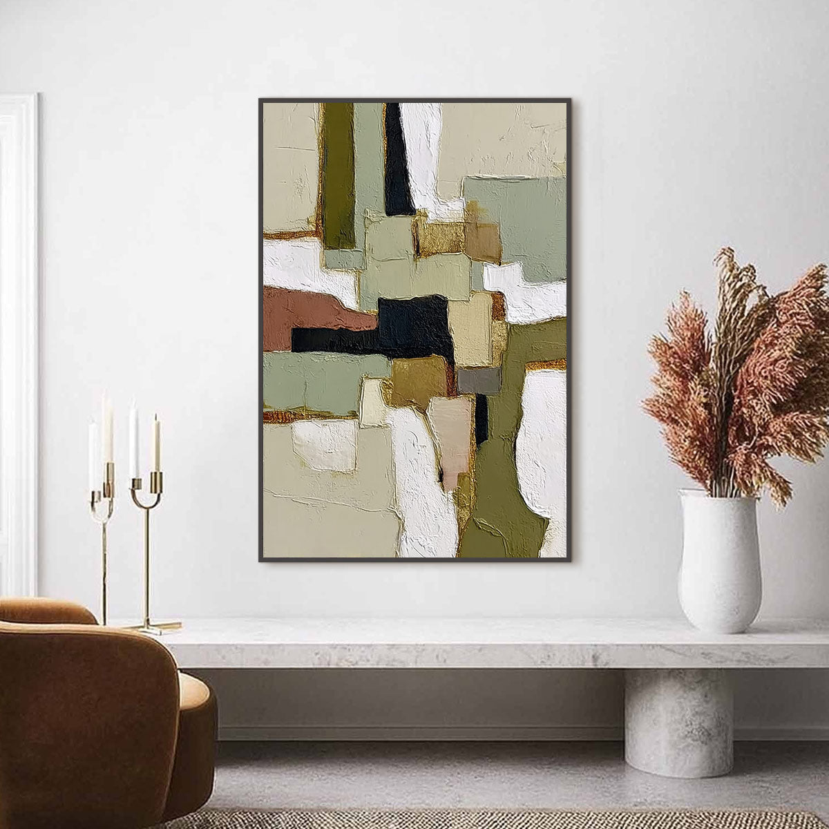 TERRA FIRMA: Wabi Sabi Textured Abstract Painting with Earth Tones - Image 2