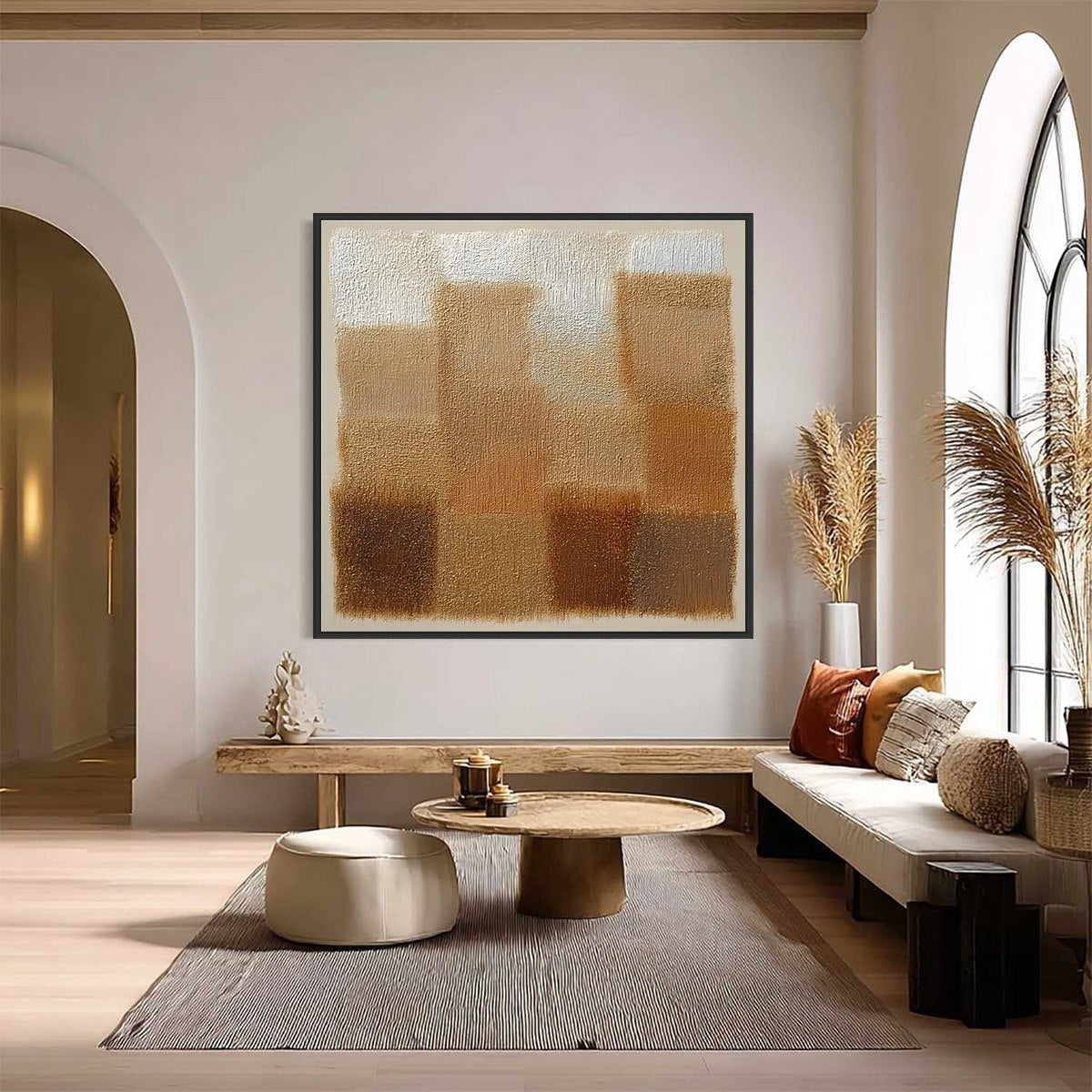 TERRA FIRMA: Textured Minimalist Abstract Painting in Earth Tones - Image 2