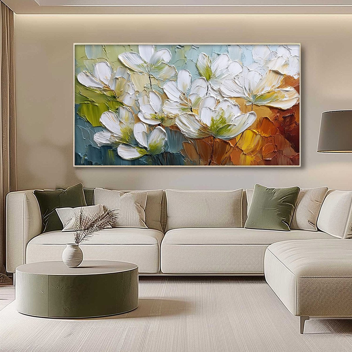 TERRA FLORA: Textured Palette Knife Floral Impasto Oil Painting - Image 4