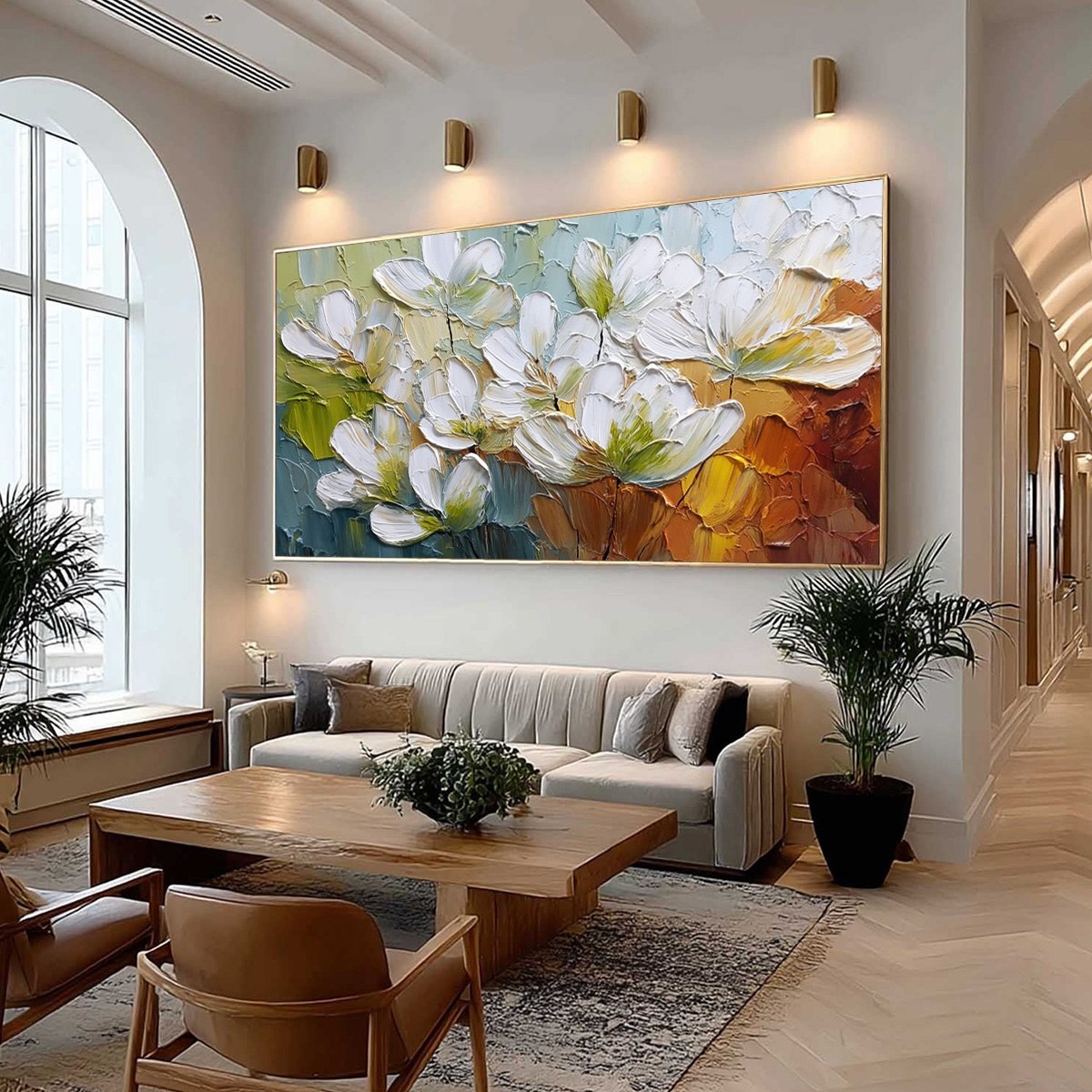 TERRA FLORA: Textured Palette Knife Floral Impasto Oil Painting - Image 7