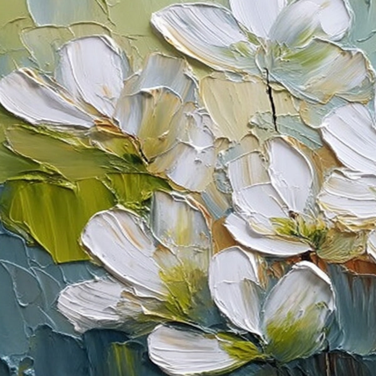 TERRA FLORA: Textured Palette Knife Floral Impasto Oil Painting - Image 3