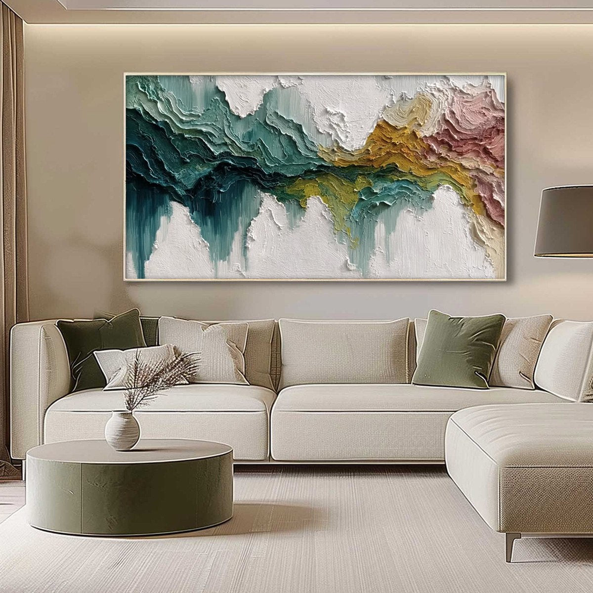 TERRA FLOW: Textured Abstract Landscape Impasto Oil Painting - Image 4