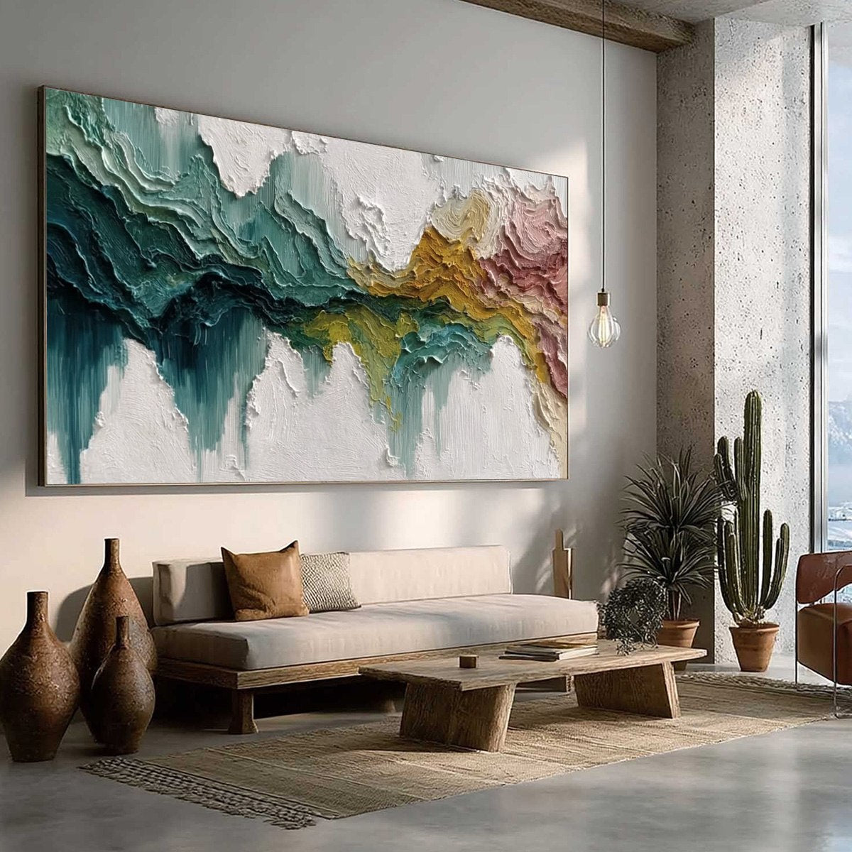 TERRA FLOW: Textured Abstract Landscape Impasto Oil Painting - Image 8