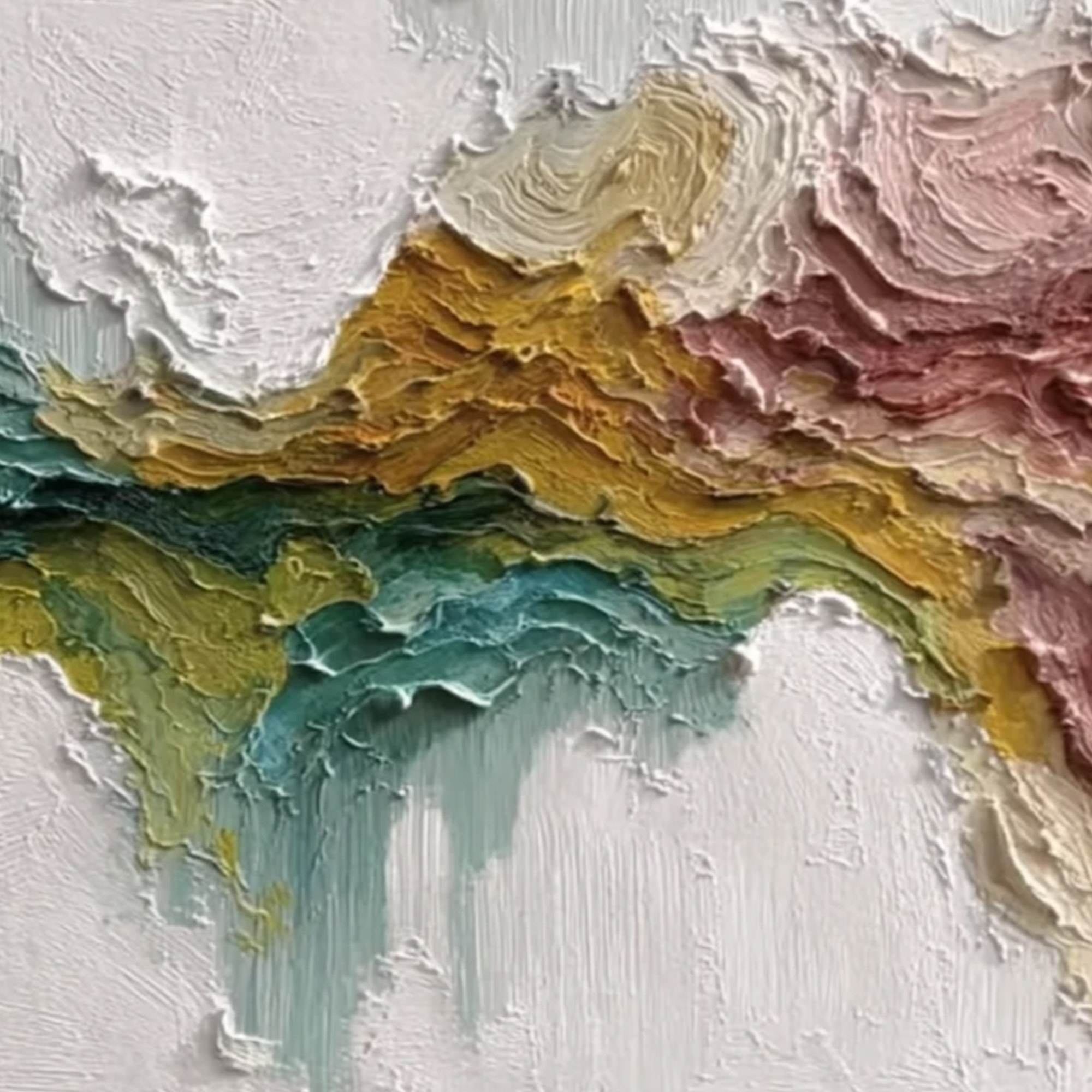 TERRA FLOW: Textured Abstract Landscape Impasto Oil Painting - Image 5