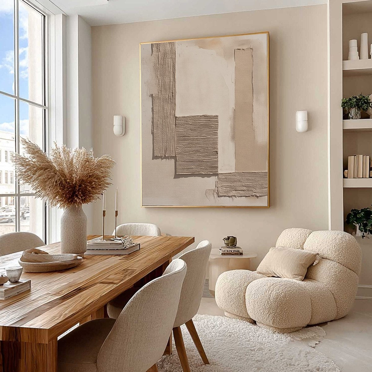 TERRA FORMA: Minimalist Textured Beige and White Abstract Painting - Image 7