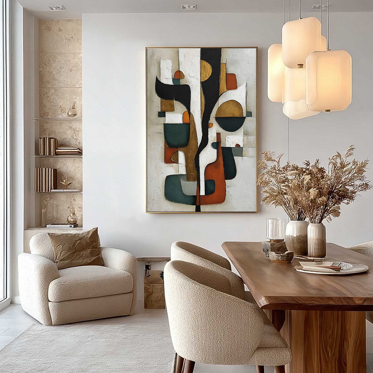 TERRA FORMA: Textured Geometric Abstract Oil Painting for Modern Decor - Image 6