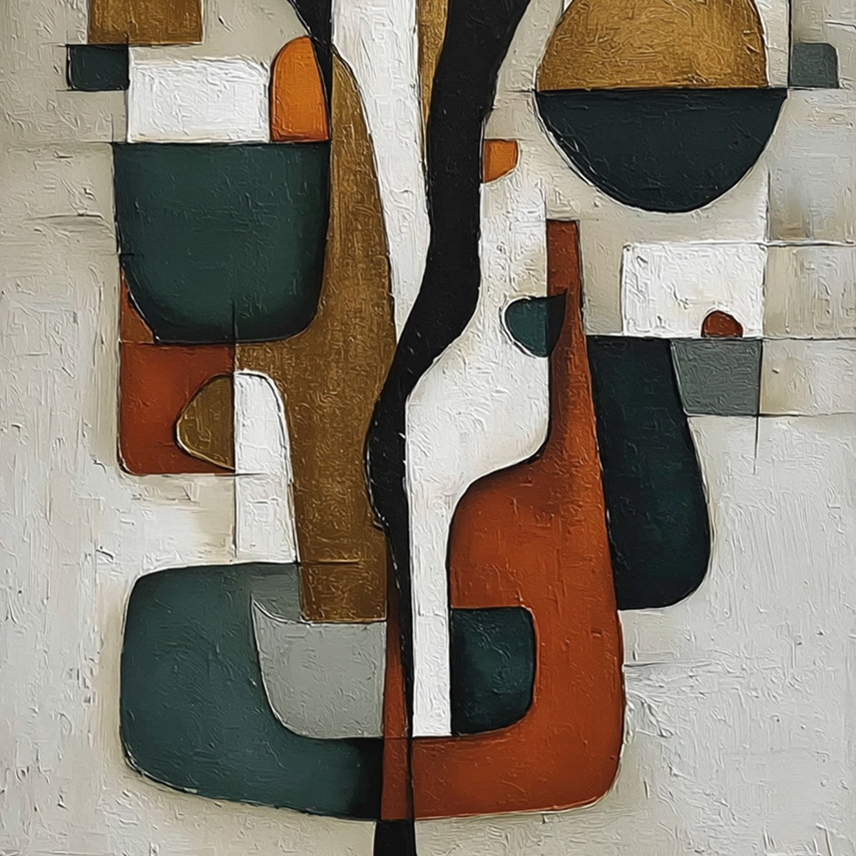 TERRA FORMA: Textured Geometric Abstract Oil Painting for Modern Decor - Image 5