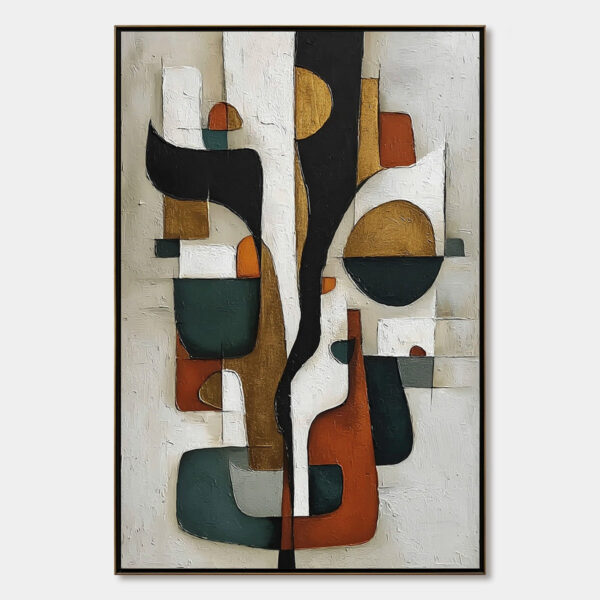 TERRA FORMA: Textured Geometric Abstract Oil Painting for Modern Decor