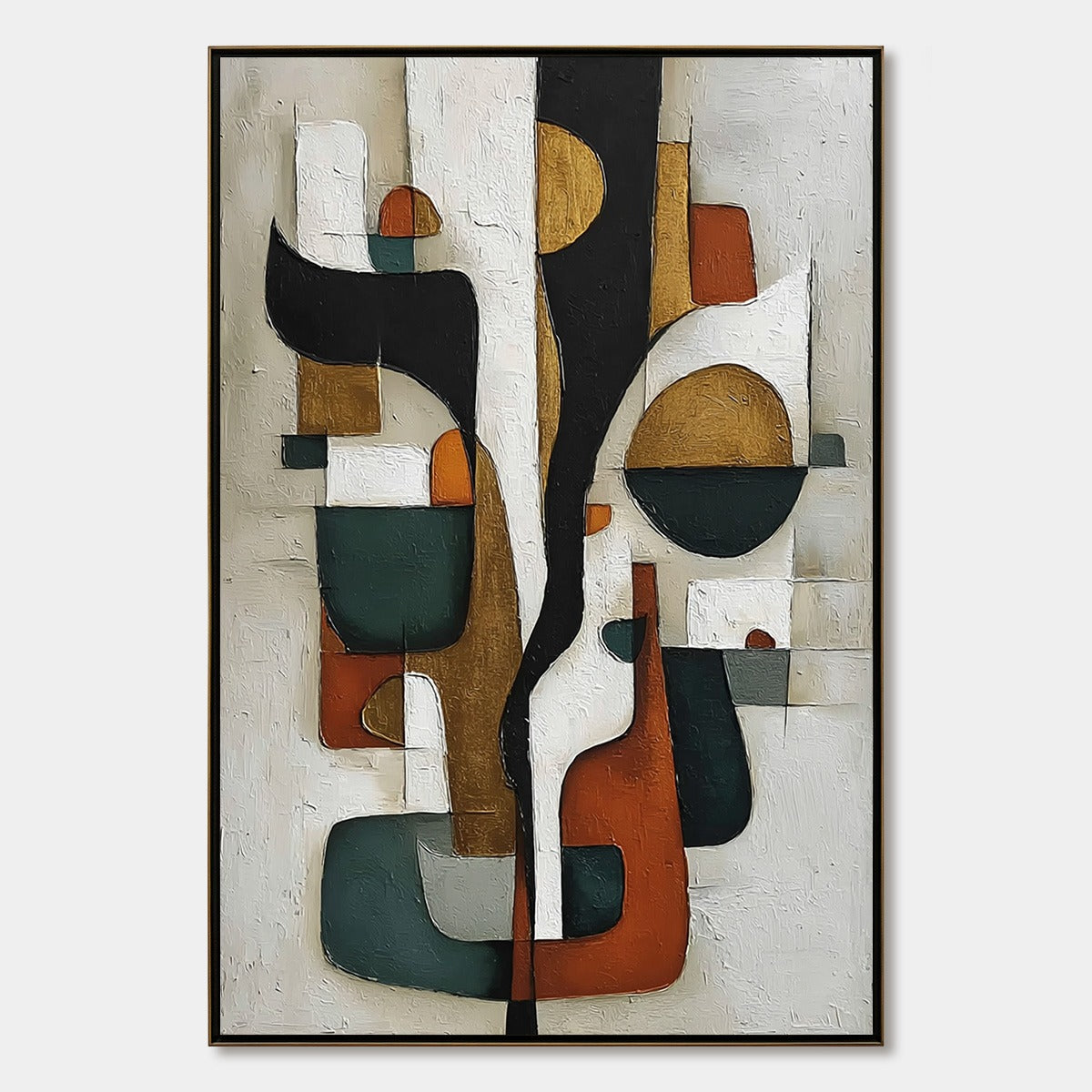 TERRA FORMA: Textured Geometric Abstract Oil Painting for Modern Decor