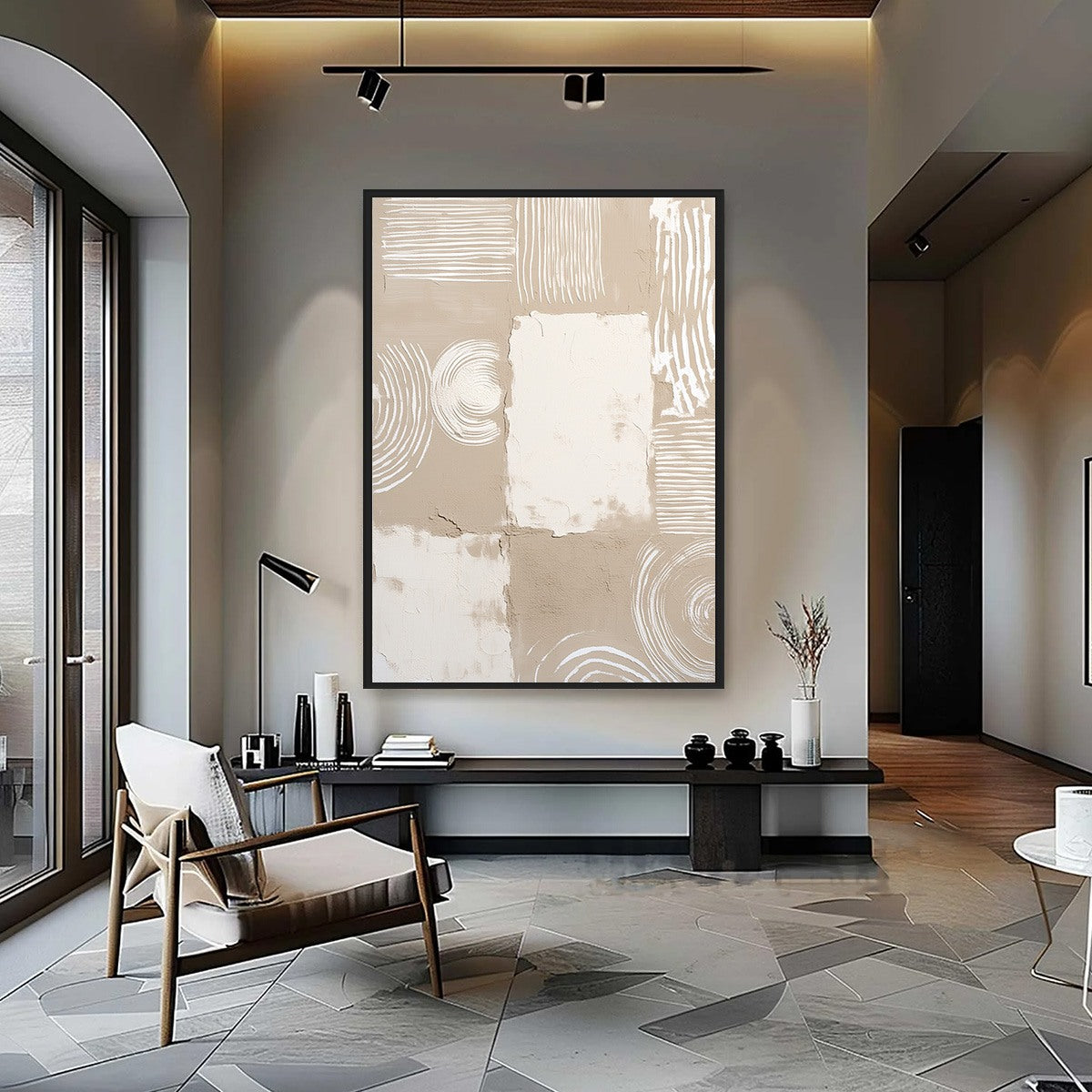 TERRA FORMA: Textured Minimalist Abstract Painting in Neutral Tones - Image 2