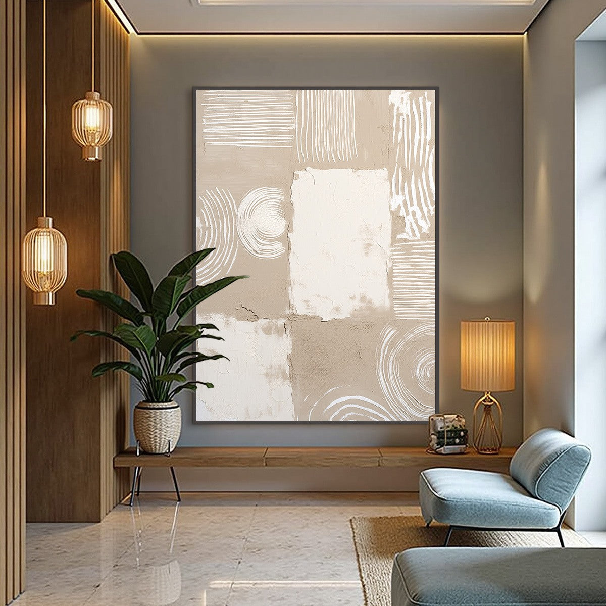 TERRA FORMA: Textured Minimalist Abstract Painting in Neutral Tones - Image 4