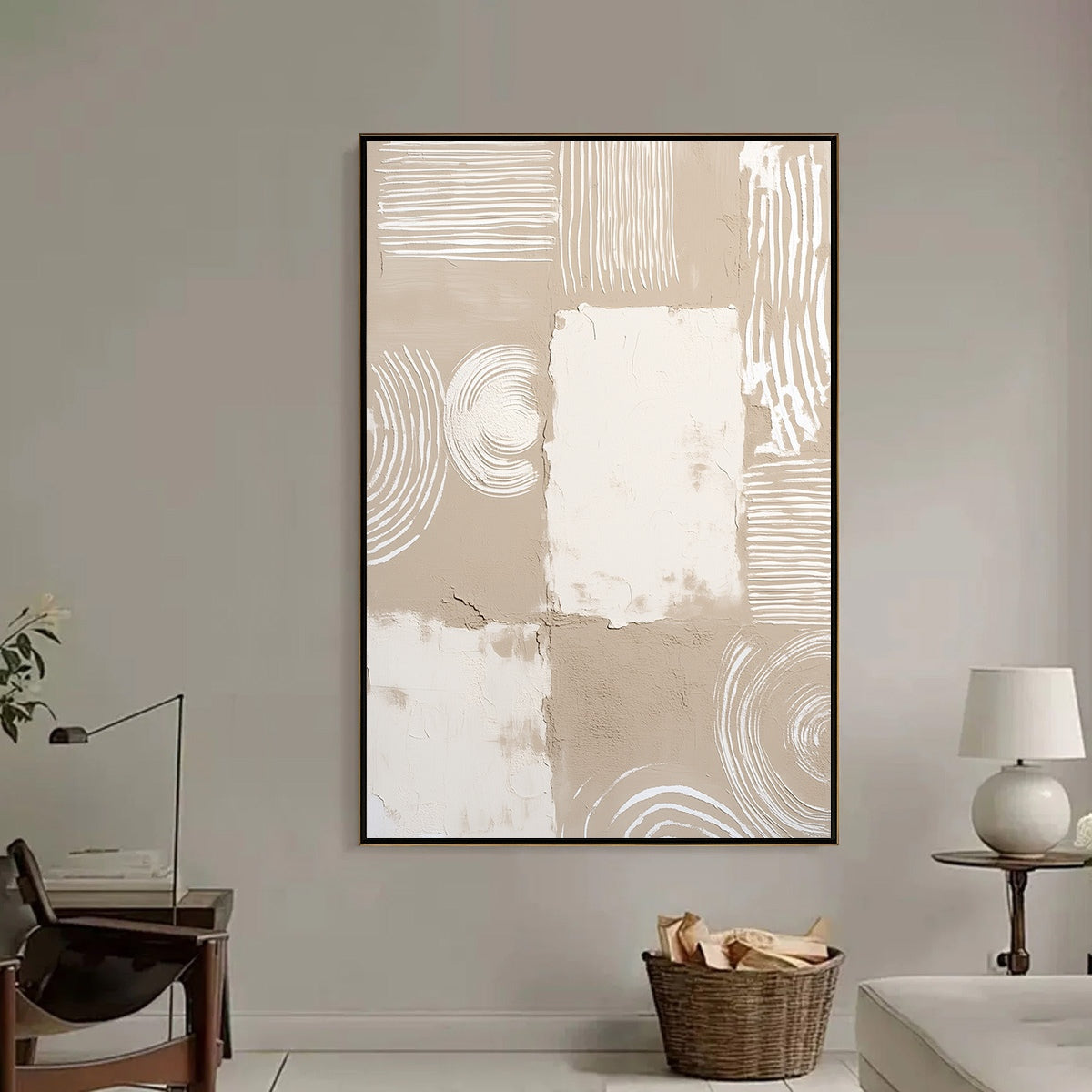 TERRA FORMA: Textured Minimalist Abstract Painting in Neutral Tones - Image 6