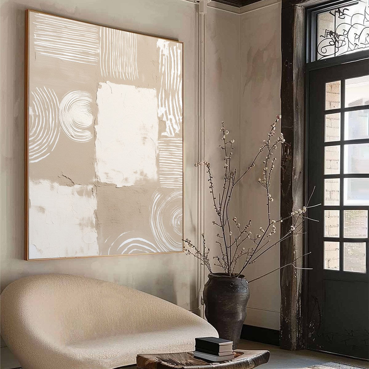 TERRA FORMA: Textured Minimalist Abstract Painting in Neutral Tones - Image 8