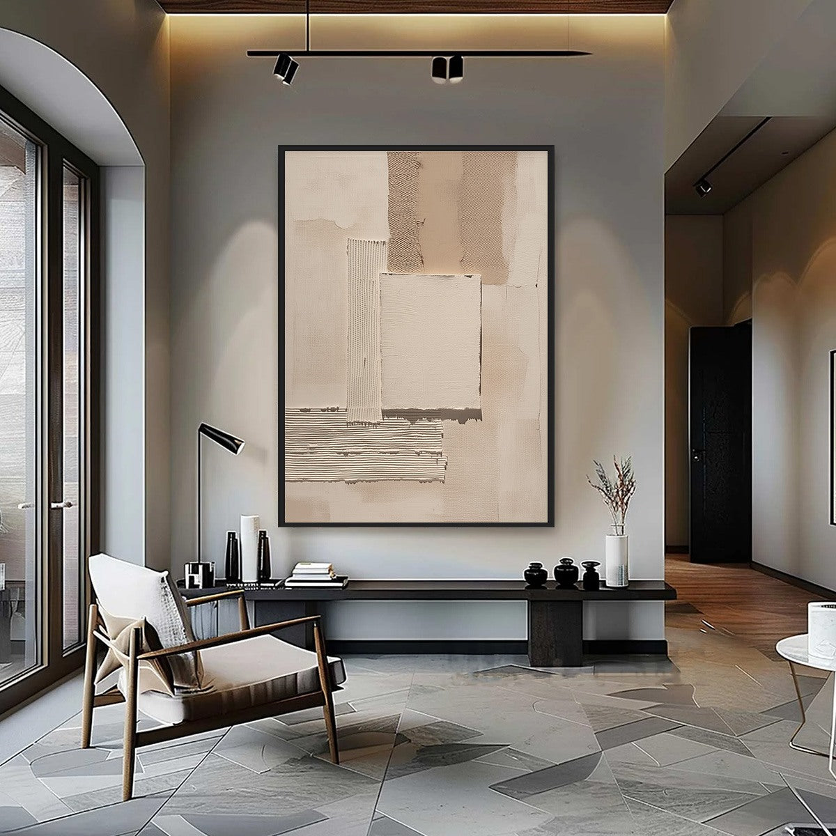 TERRA FORMA: Textured Wabi Sabi Abstract Beige Wall Art - Image 2