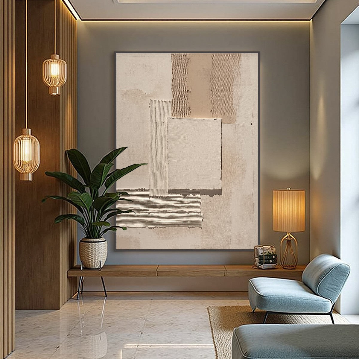 TERRA FORMA: Textured Wabi Sabi Abstract Beige Wall Art - Image 4