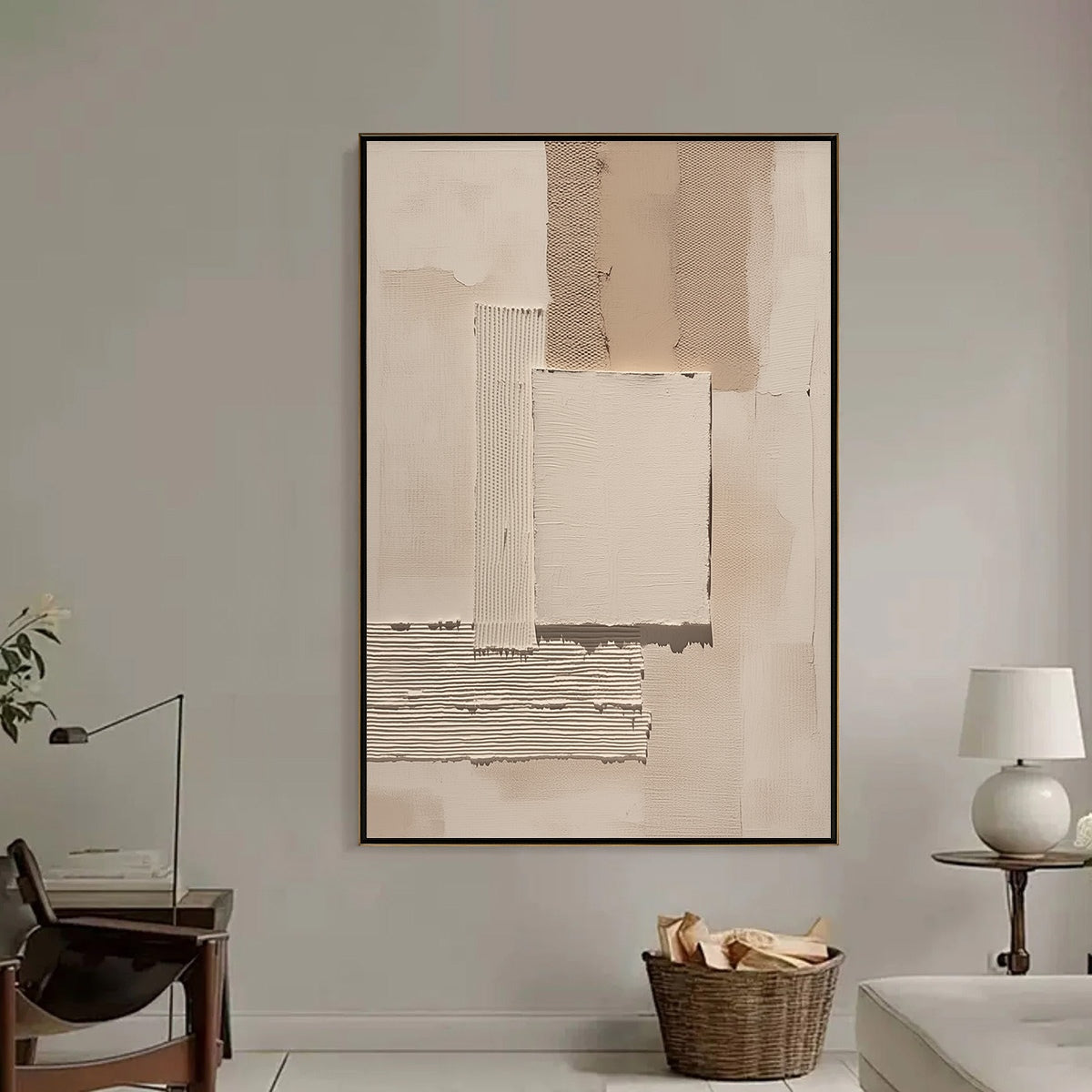 TERRA FORMA: Textured Wabi Sabi Abstract Beige Wall Art - Image 6