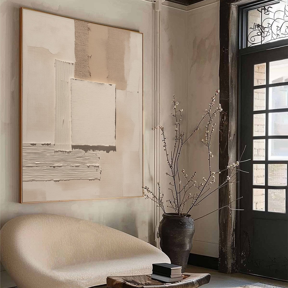 TERRA FORMA: Textured Wabi Sabi Abstract Beige Wall Art - Image 8