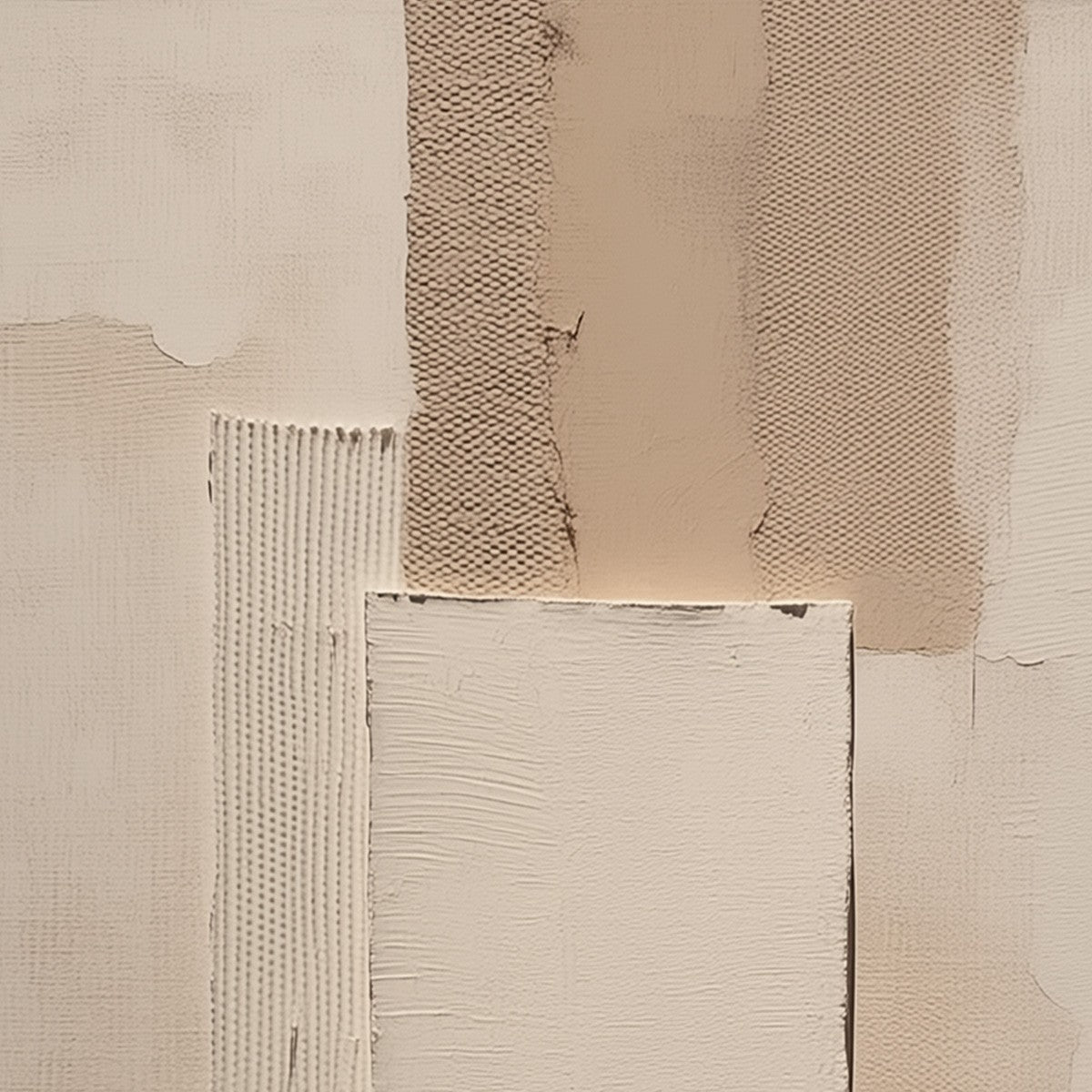 TERRA FORMA: Textured Wabi Sabi Abstract Beige Wall Art - Image 3