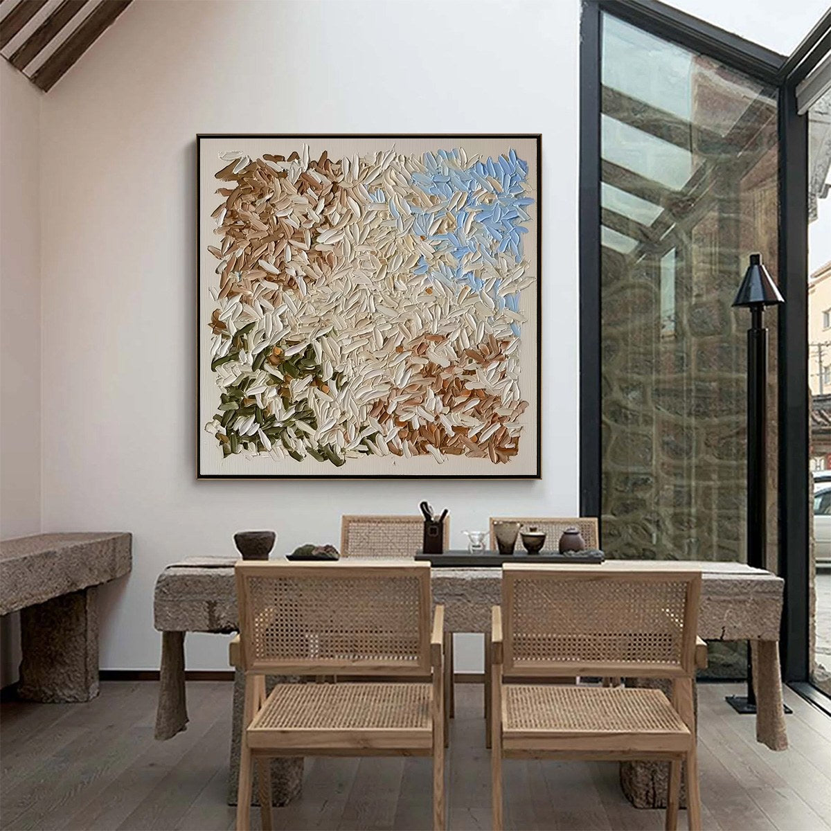 TERRA MOSAIC: Textured Earth Tone Abstract Impasto Painting - Image 5