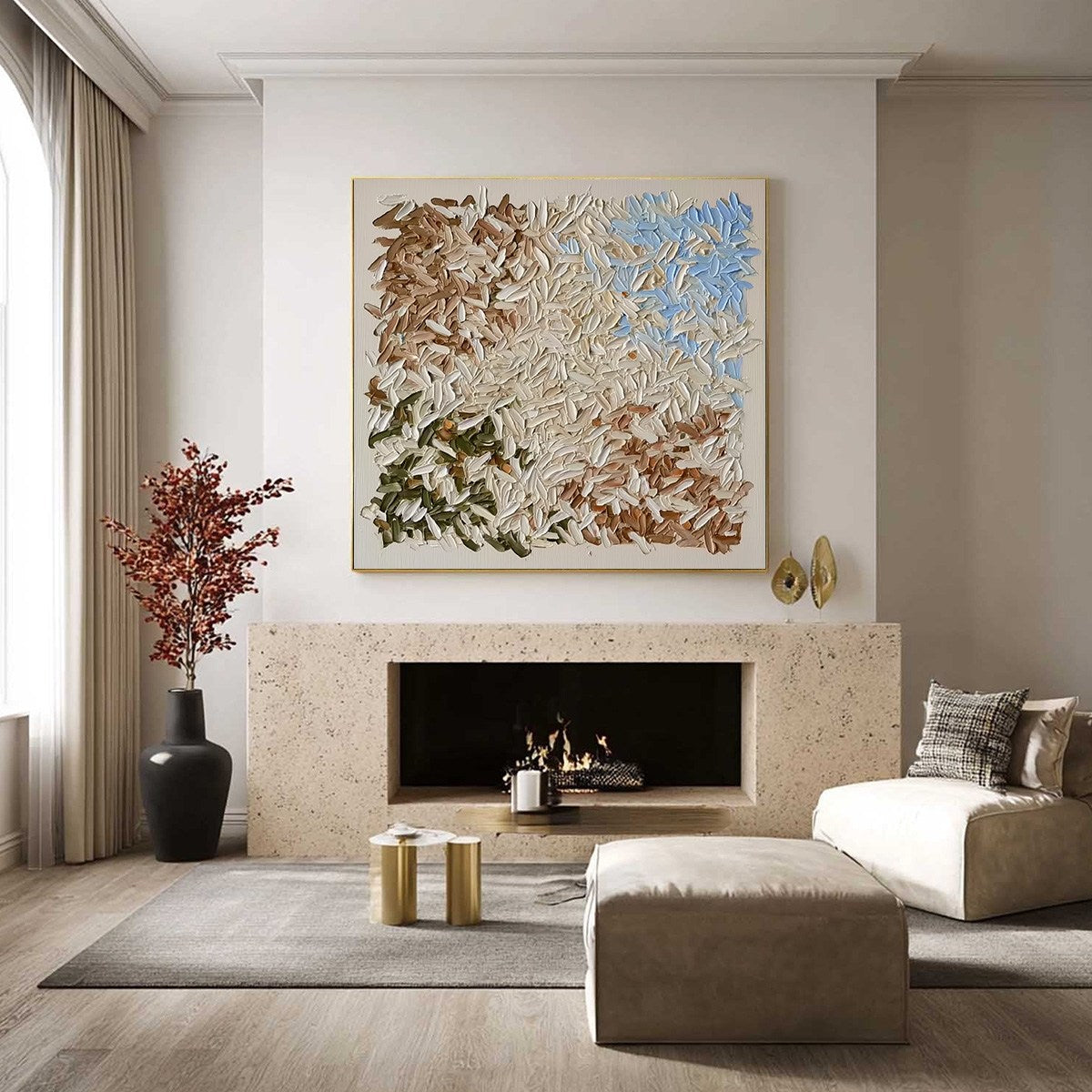 TERRA MOSAIC: Textured Earth Tone Abstract Impasto Painting - Image 4