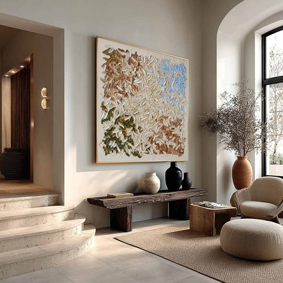TERRA MOSAIC: Textured Earth Tone Abstract Impasto Painting - Image 10