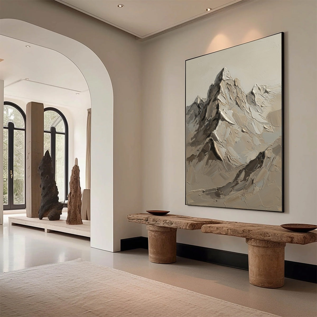 TERRA PEAK: Textured Wabi Sabi Mountain Impasto Wall Art - Image 7