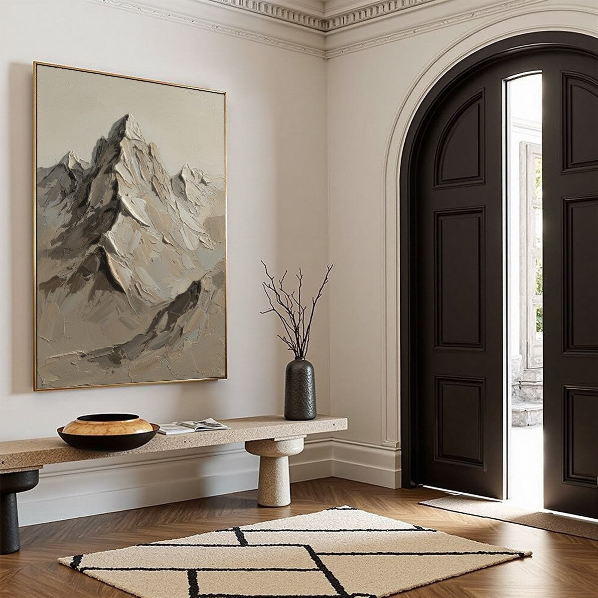 TERRA PEAK: Textured Wabi Sabi Mountain Impasto Wall Art - Image 8