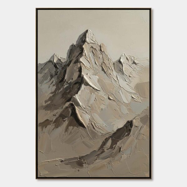 TERRA PEAK: Textured Wabi Sabi Mountain Impasto Wall Art