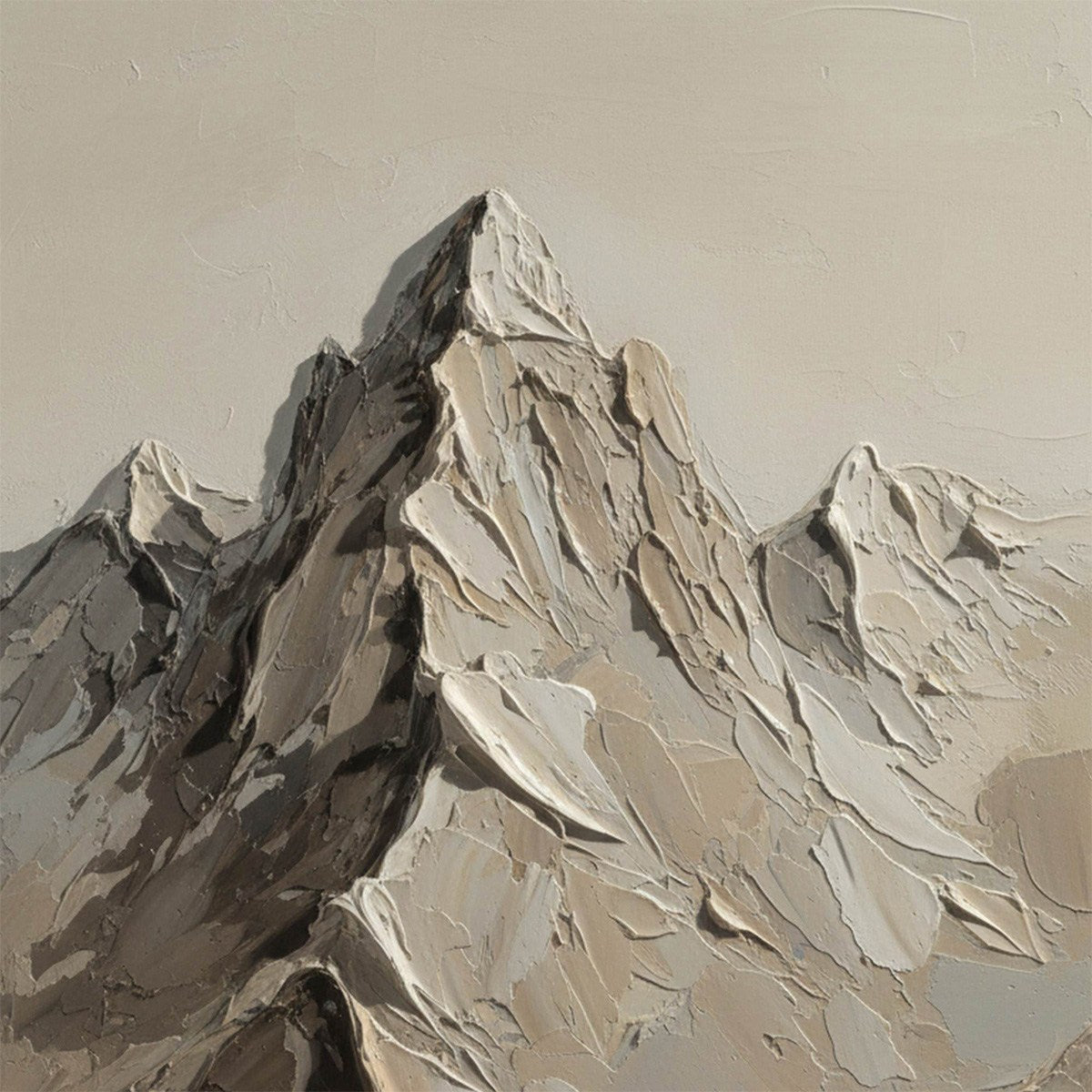 TERRA PEAK: Textured Wabi Sabi Mountain Impasto Wall Art - Image 3