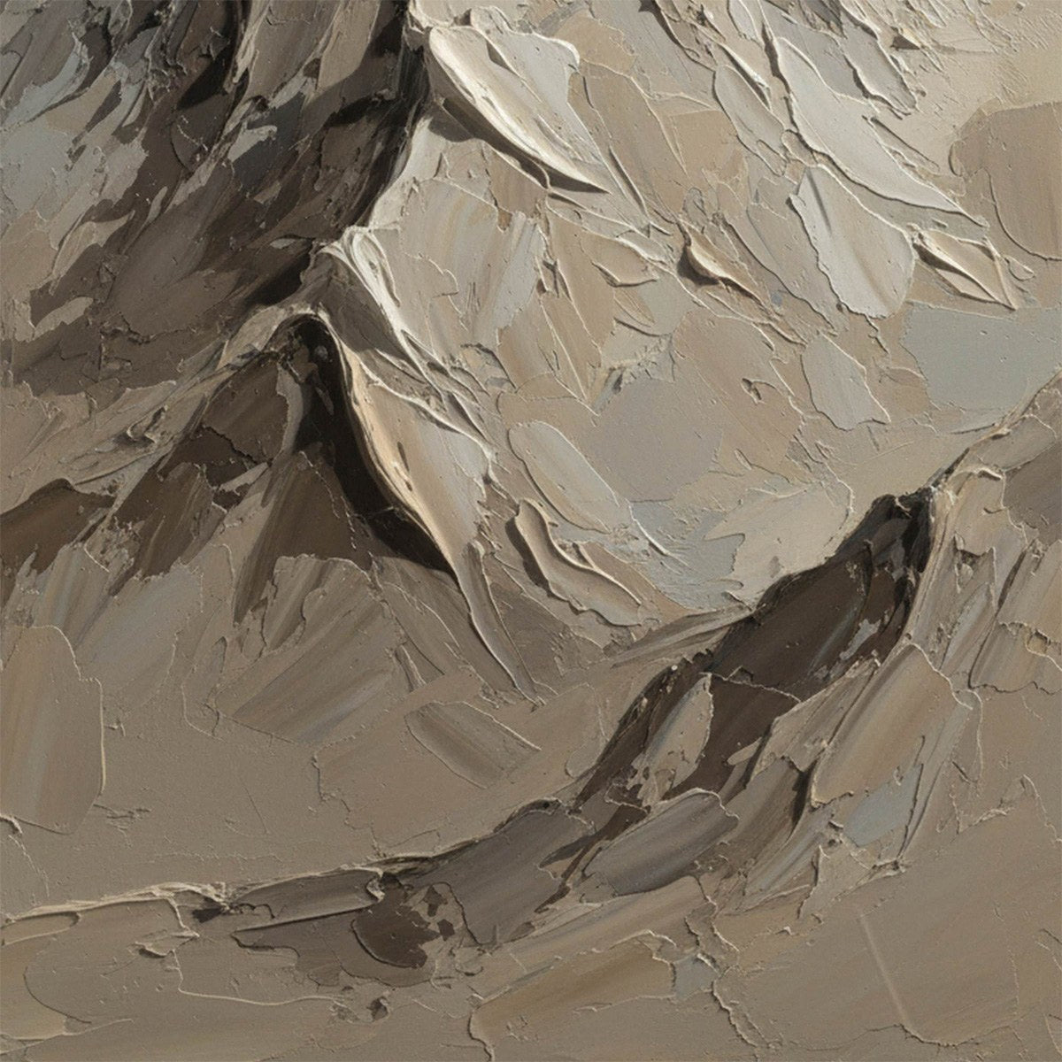 TERRA PEAK: Textured Wabi Sabi Mountain Impasto Wall Art - Image 5