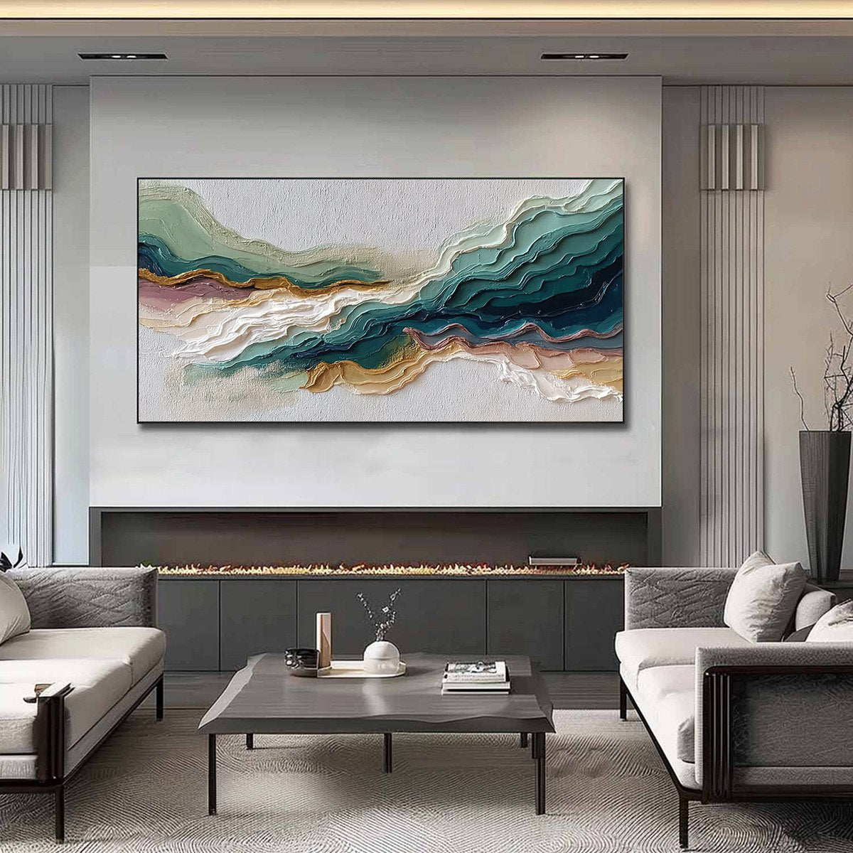TERRA RHYTHM: Heavily Textured Abstract Landscape Painting - Image 2