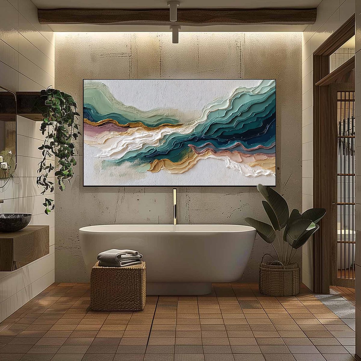 TERRA RHYTHM: Heavily Textured Abstract Landscape Painting - Image 6