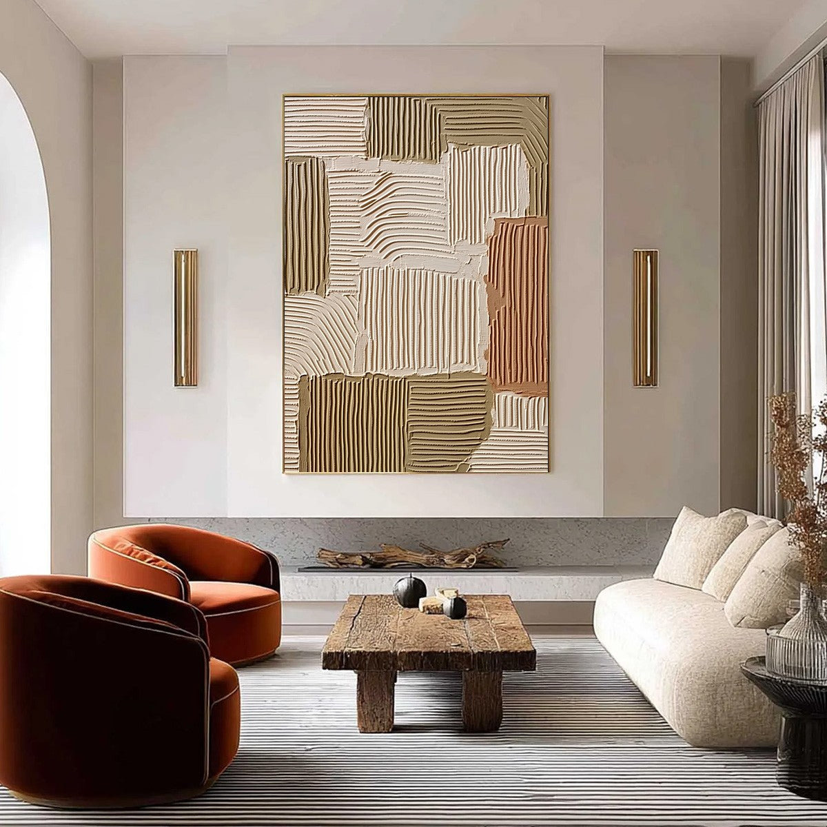 TERRA RHYTHMS: Textured Wabi Sabi Abstract Painting in Earth Tones - Image 2