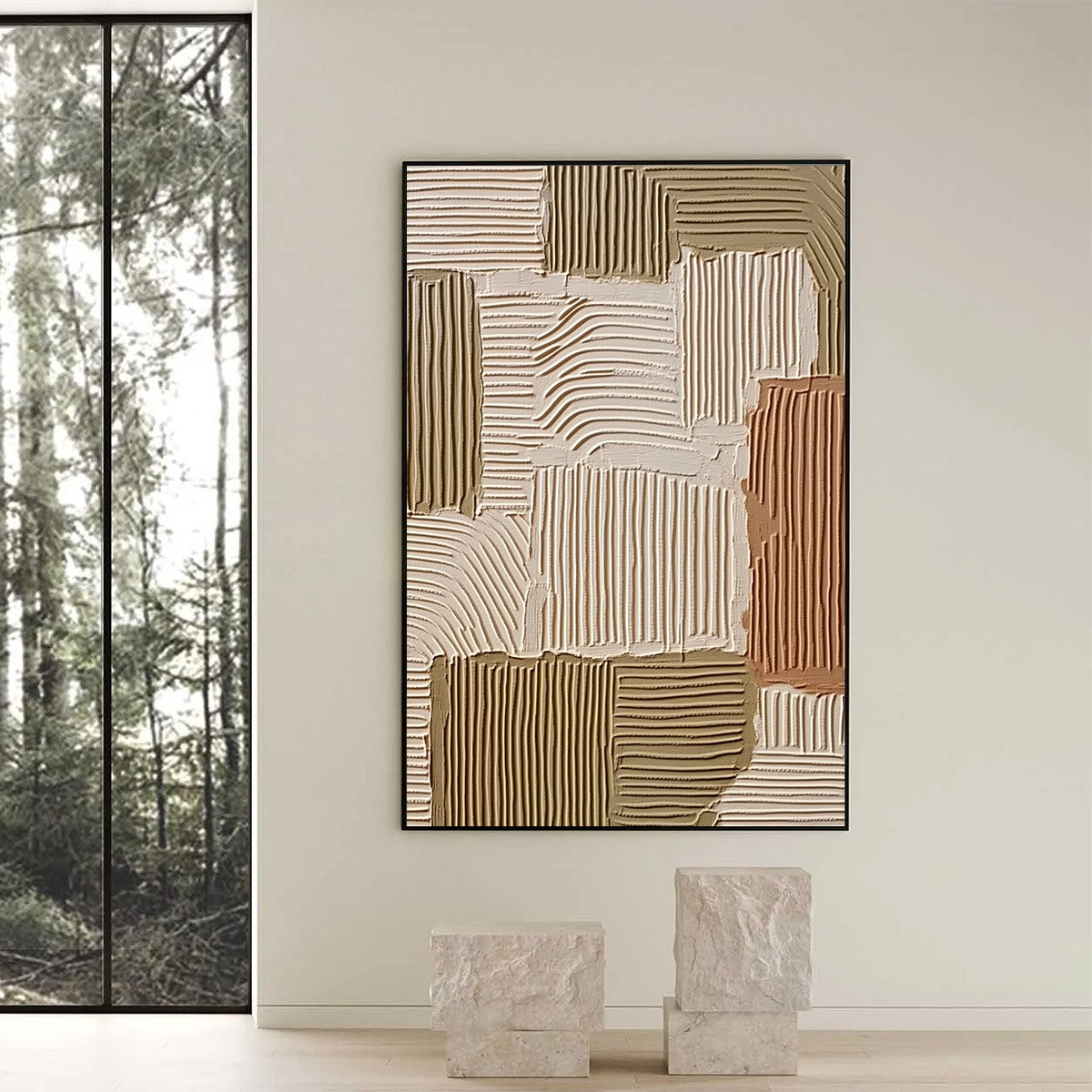 TERRA RHYTHMS: Textured Wabi Sabi Abstract Painting in Earth Tones - Image 6
