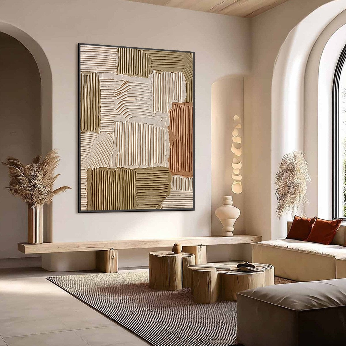 TERRA RHYTHMS: Textured Wabi Sabi Abstract Painting in Earth Tones - Image 7